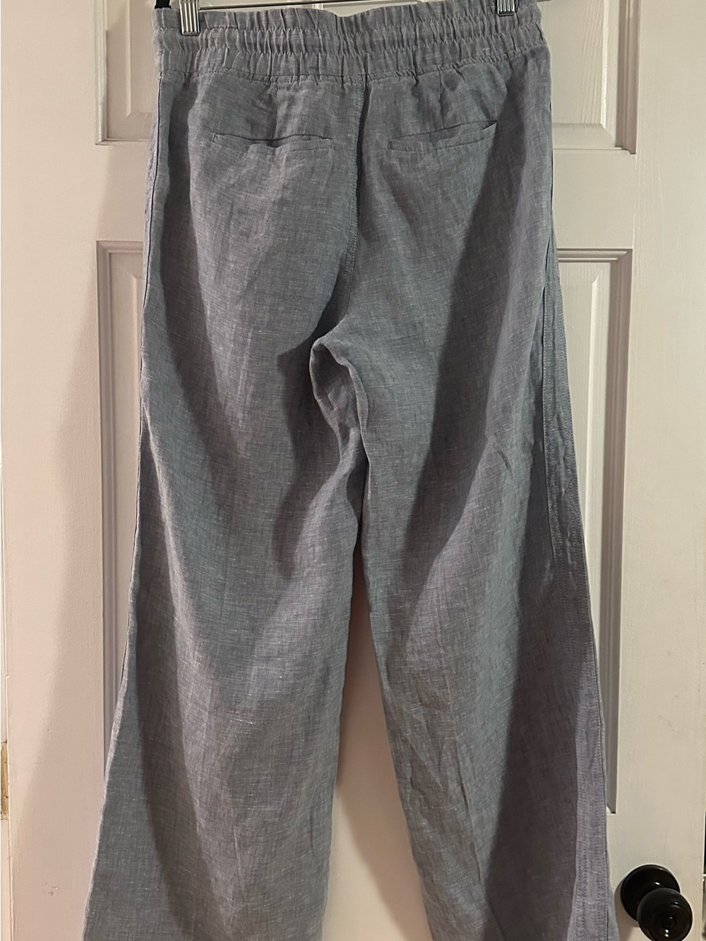 Athleta Cabo Linen Wide Leg Pants Chambray Blue Size 4 - Picture 5 of 10